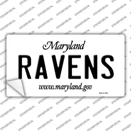 Ravens Maryland State Novelty Sticker Decal