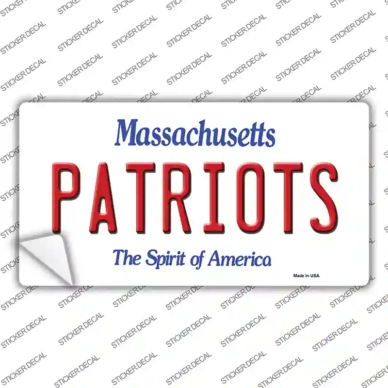 Patriots Massachusetts State Novelty Sticker Decal