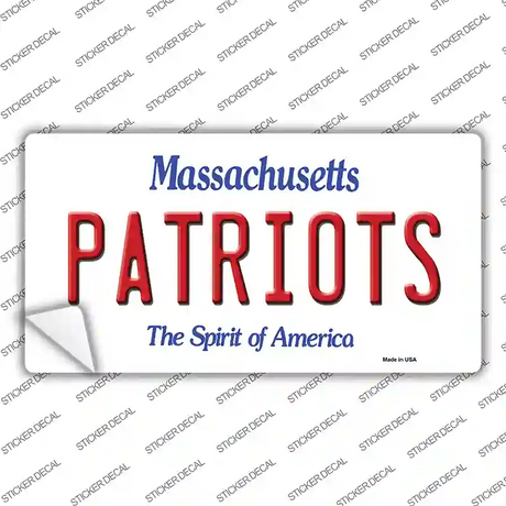 Patriots Massachusetts State Novelty Sticker Decal