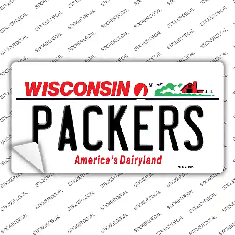 Packers Wisconsin State Novelty Sticker Decal