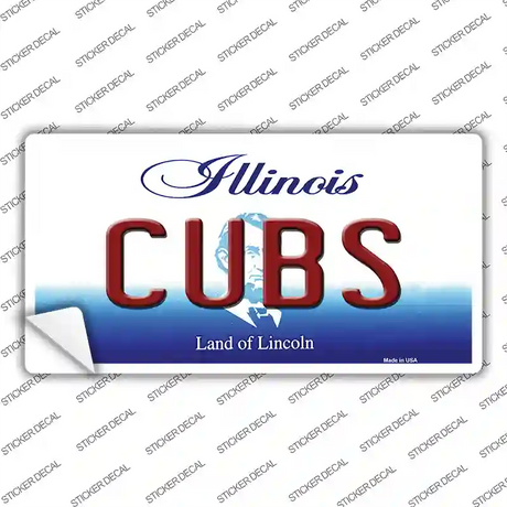 Cubs Chicago Illinois State Novelty Sticker Decal
