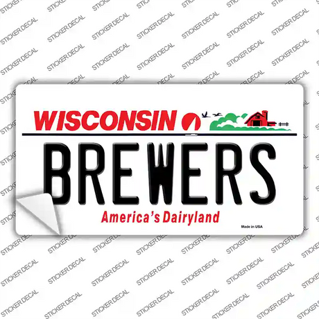 Brewers Wisconsin State Novelty Sticker Decal