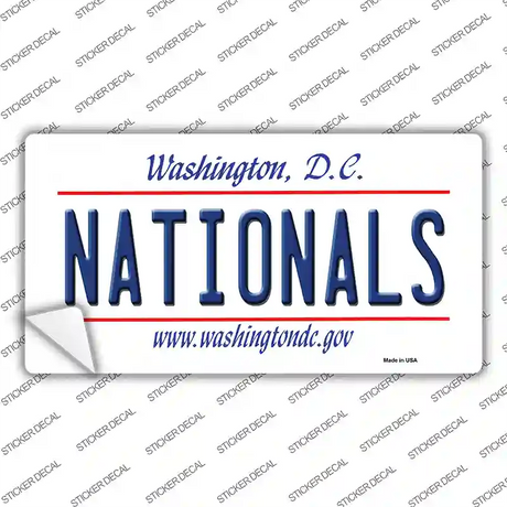 Nationals Washington DC State Novelty Sticker Decal