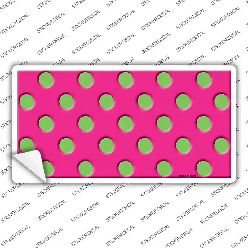 Lime Green Polka Dots Hot Pink Novelty Sticker Decal