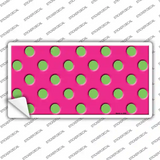 Lime Green Polka Dots Hot Pink Novelty Sticker Decal