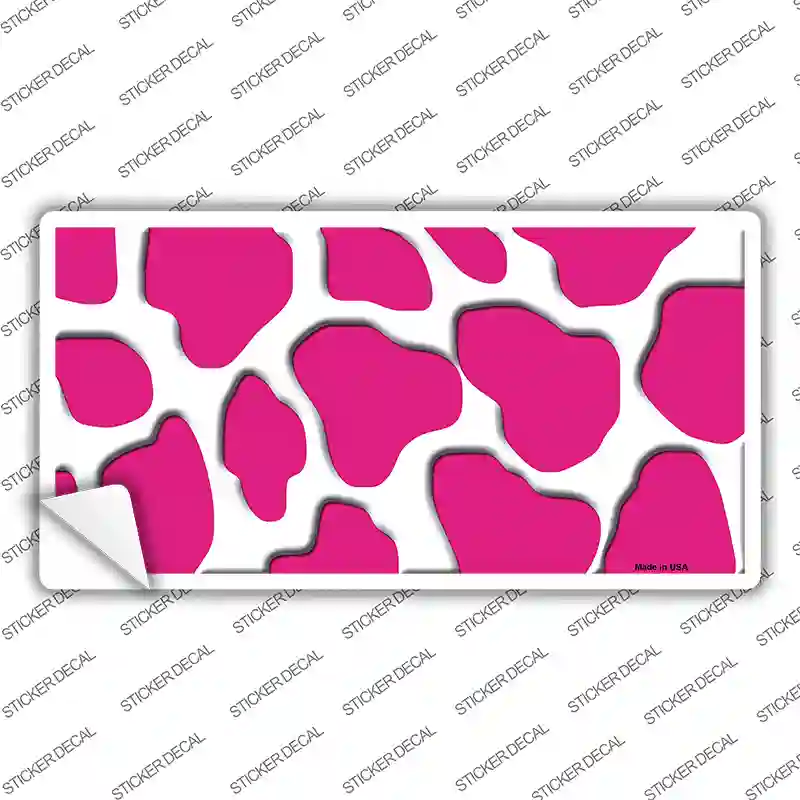 Pink White Giraffe Novelty Sticker Decal