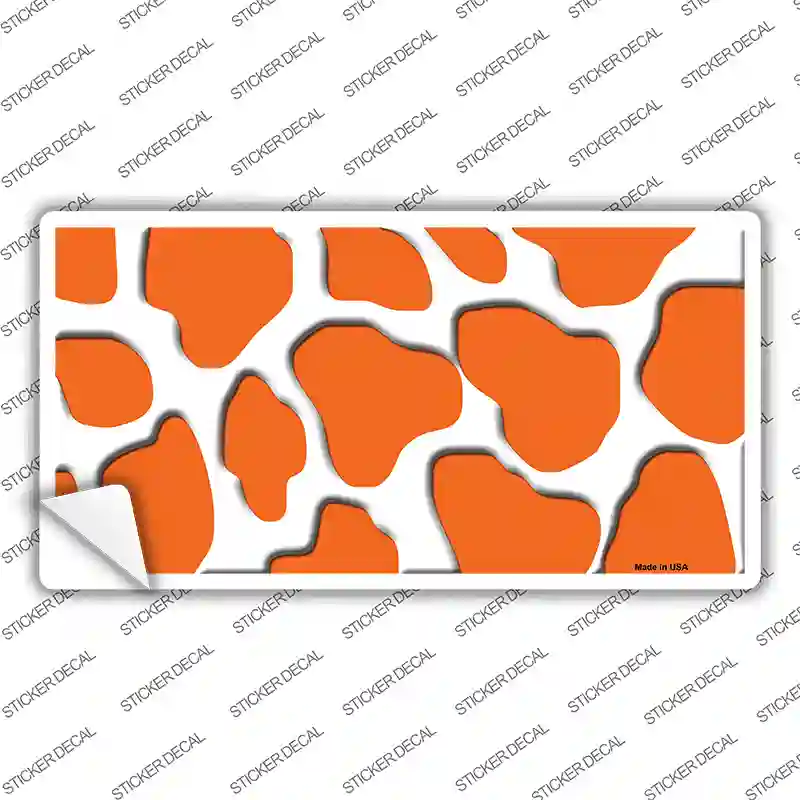 Orange White Giraffe Novelty Sticker Decal