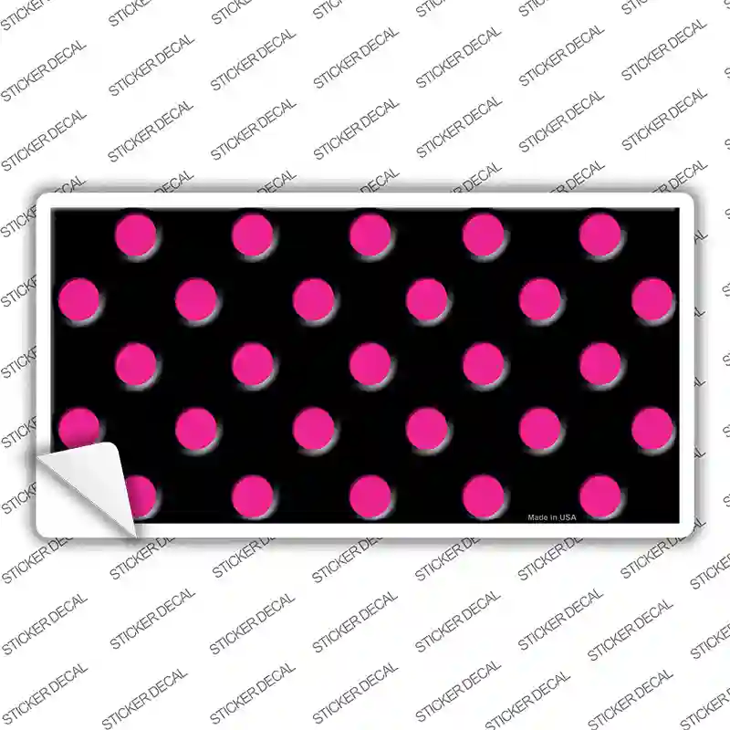 Hot Pink Polka Dots Black Novelty Sticker Decal