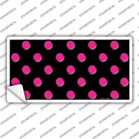 Hot Pink Polka Dots Black Novelty Sticker Decal