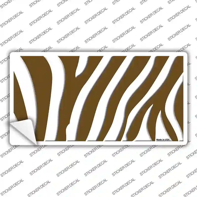 Brown White Zebra Novelty Sticker Decal