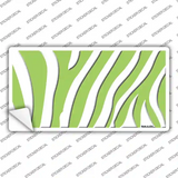 Lime Green White Zebra Novelty Sticker Decal