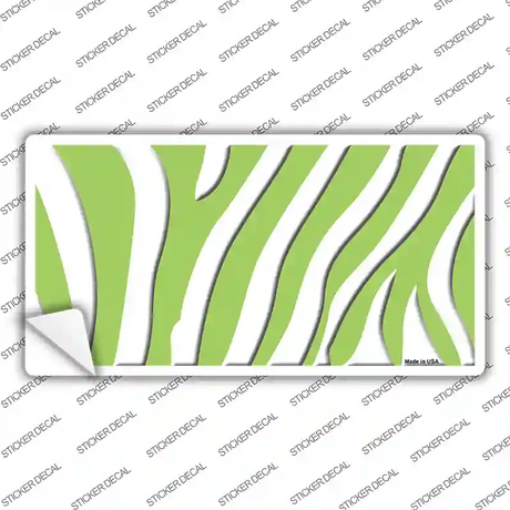 Lime Green White Zebra Novelty Sticker Decal