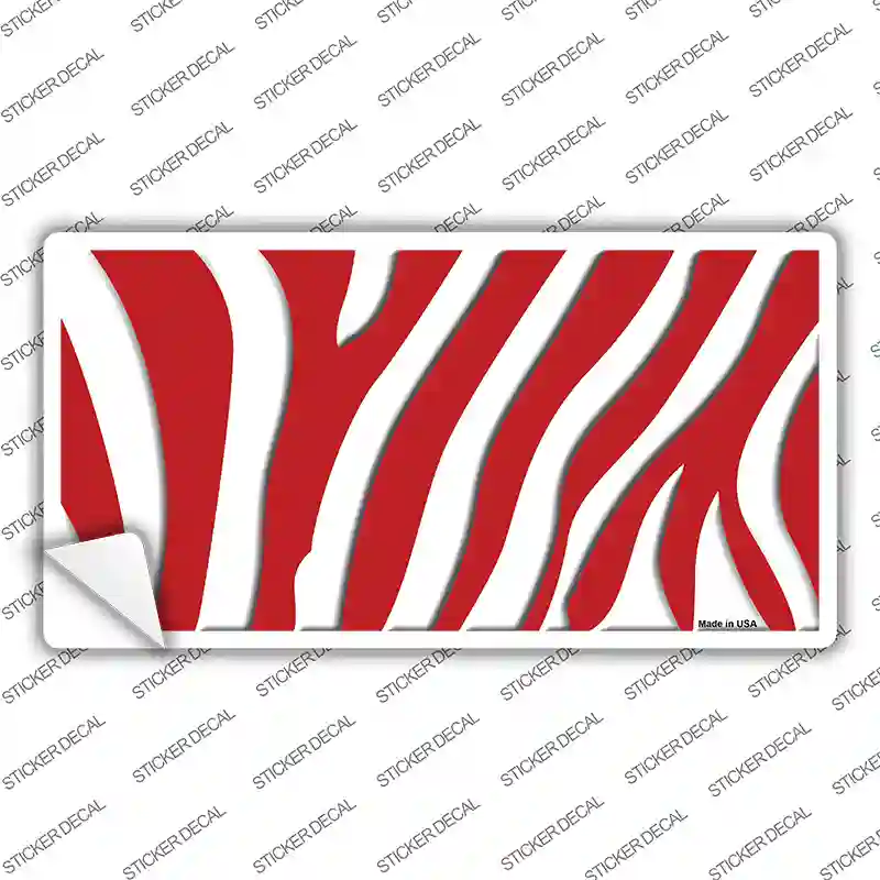 Red White Zebra Novelty Sticker Decal