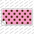 Chocolate Brown Polka Dots Pink Novelty Sticker Decal