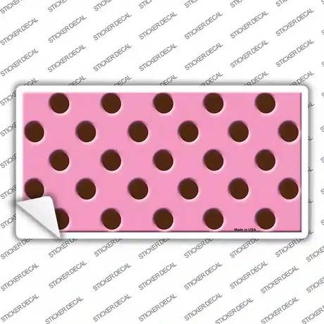 Chocolate Brown Polka Dots Pink Novelty Sticker Decal