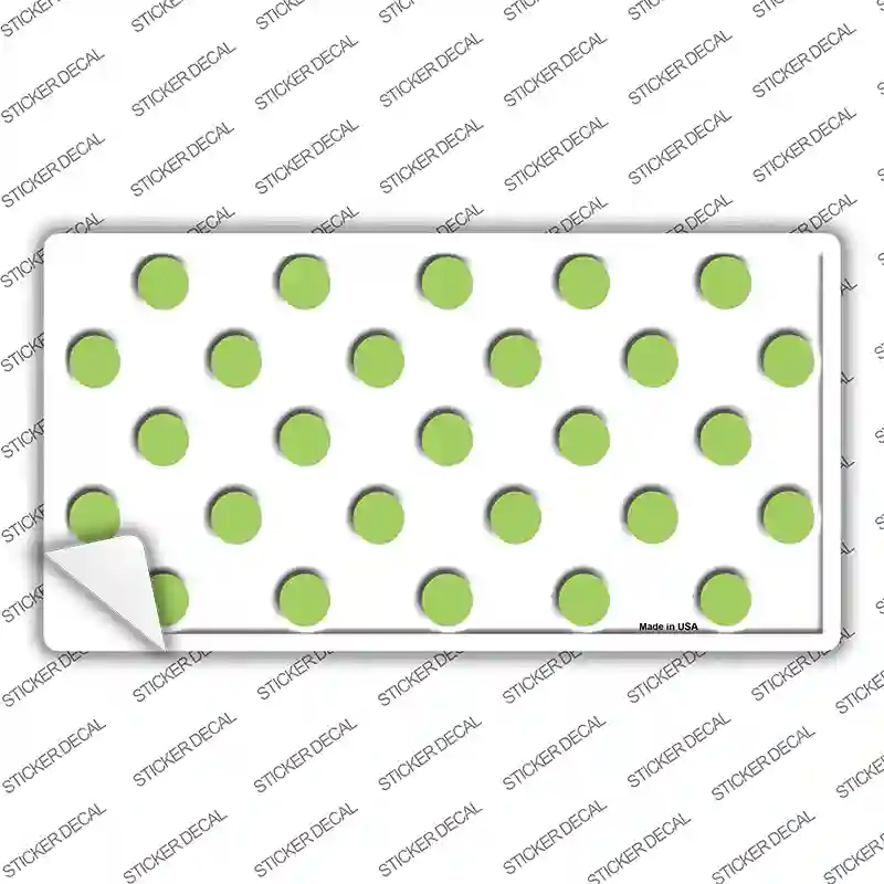 Lime Green Polka Dots White Novelty Sticker Decal
