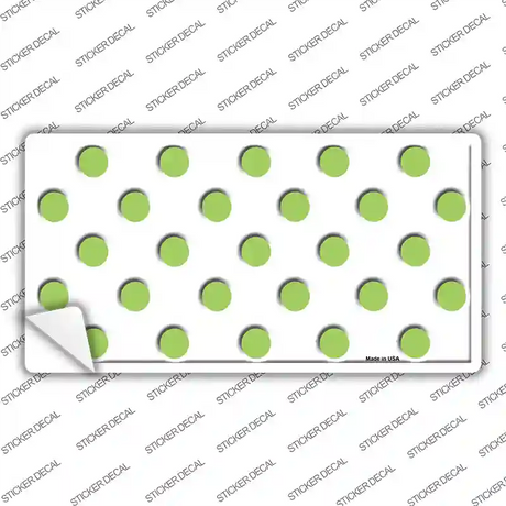 Lime Green Polka Dots White Novelty Sticker Decal