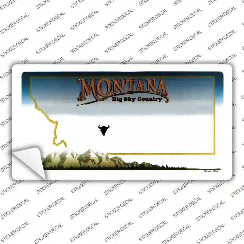 Montana State Blank Novelty Sticker Decal