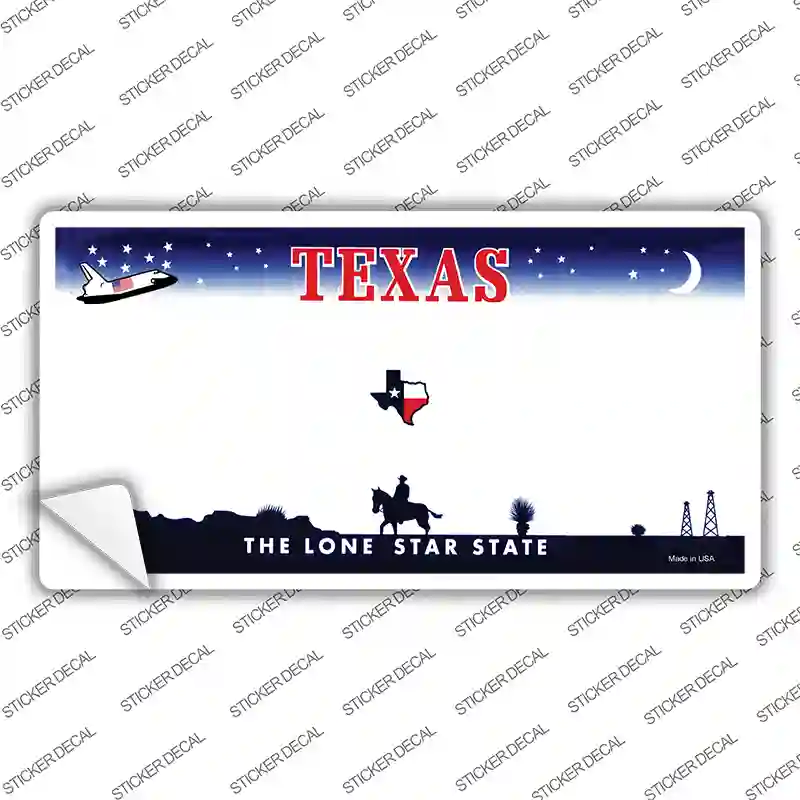Texas State Blank Novelty Sticker Decal