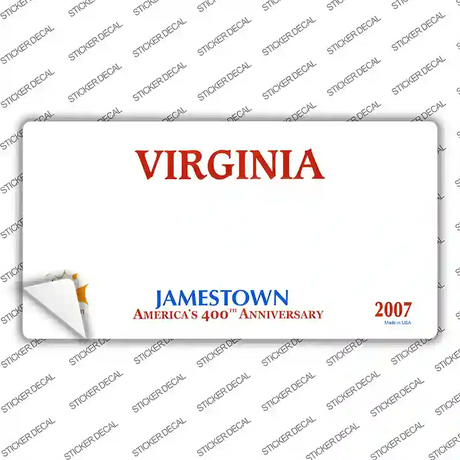 Virginia State Blank Novelty Sticker Decal