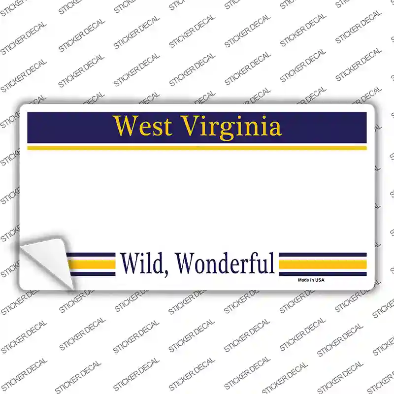 West Virginia State Blank Novelty Sticker Decal