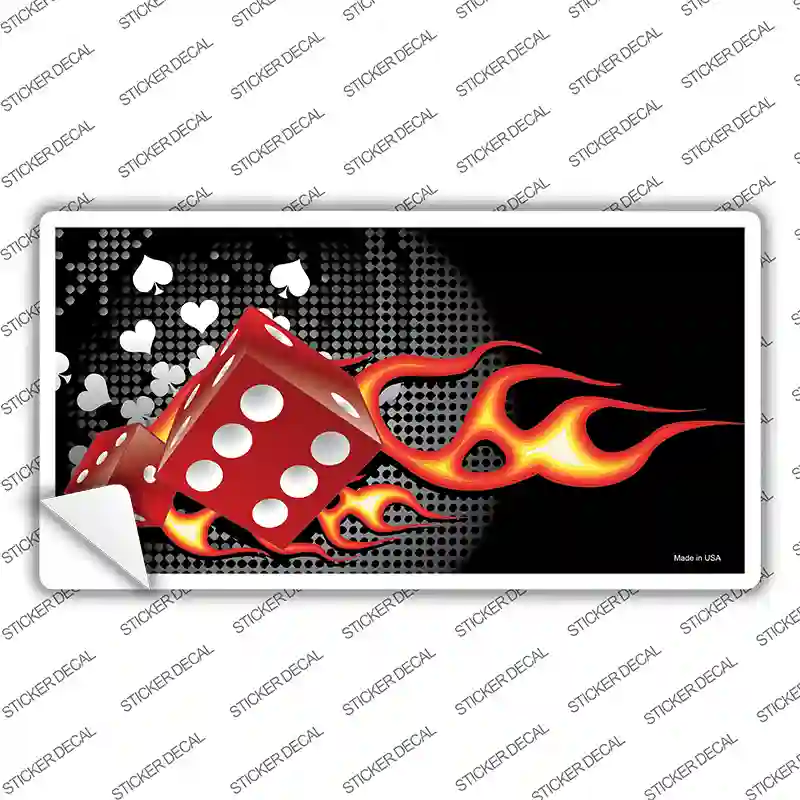 Fire Dice Flame Novelty Sticker Decal
