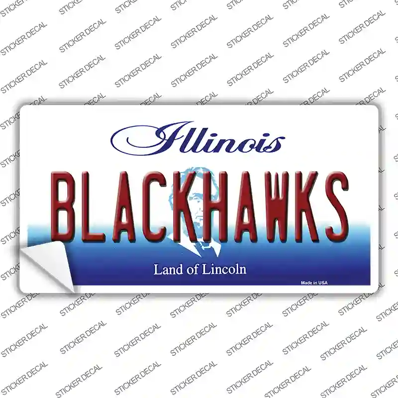Blackhawks Illinois State Novelty Sticker Decal