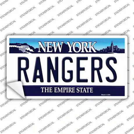Rangers New York State Novelty Sticker Decal