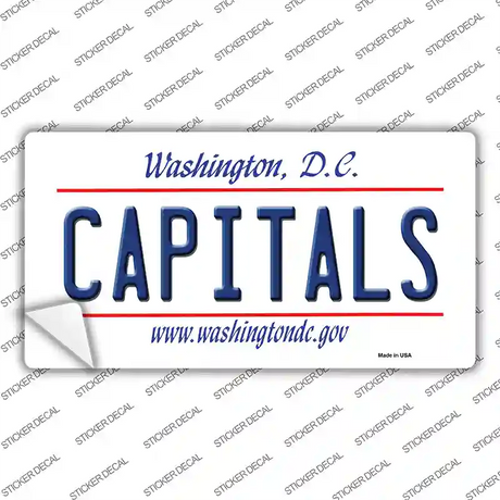 Capitals Washington DC State Novelty Sticker Decal