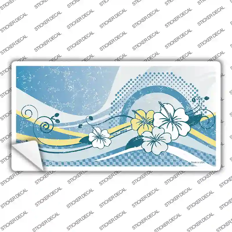 Blue Hawaii Hibiscus Novelty Sticker Decal