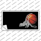 Basketball With Net Offset Novelty Sticker Decal
