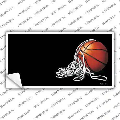 Basketball With Net Offset Novelty Sticker Decal