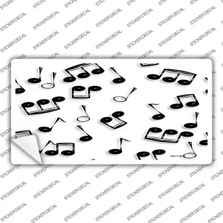 Musical Notes Black White Novelty Sticker Decal