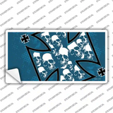Maltese Cross Skulls Novelty Sticker Decal