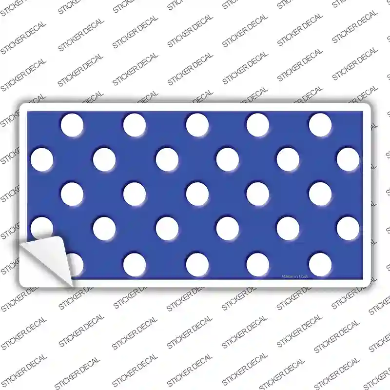 White Polka Dots Royal Blue Novelty Sticker Decal