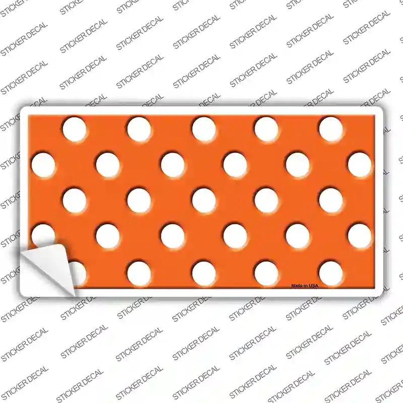 White Polka Dots Orange Novelty Sticker Decal