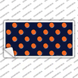 Orange Polka Dots Navy Blue Novelty Sticker Decal