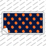 Orange Polka Dots Navy Blue Novelty Sticker Decal