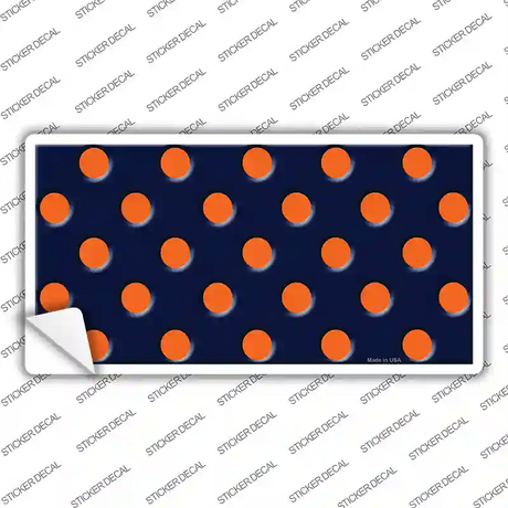 Orange Polka Dots Navy Blue Novelty Sticker Decal