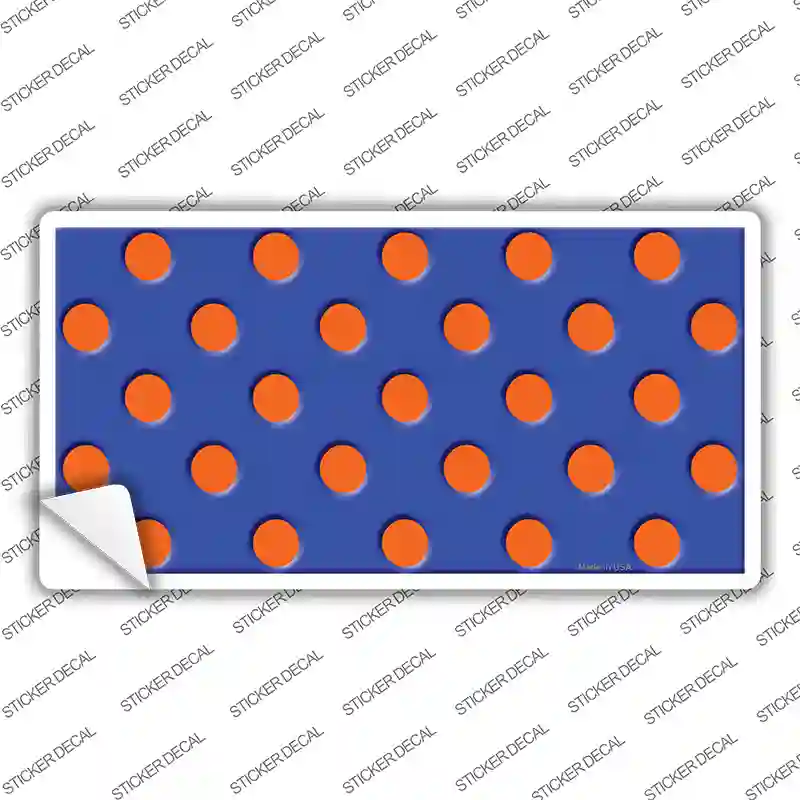 Orange Polka Dots Royal Blue Novelty Sticker Decal