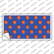 Orange Polka Dots Royal Blue Novelty Sticker Decal