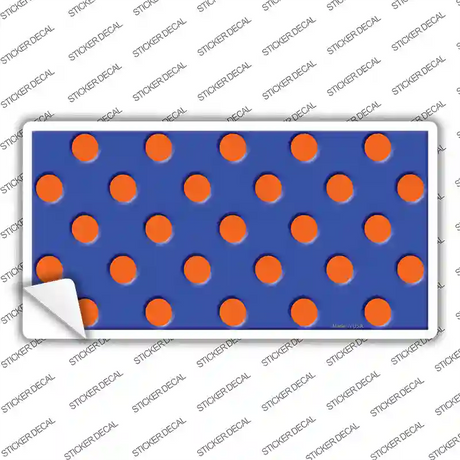 Orange Polka Dots Royal Blue Novelty Sticker Decal