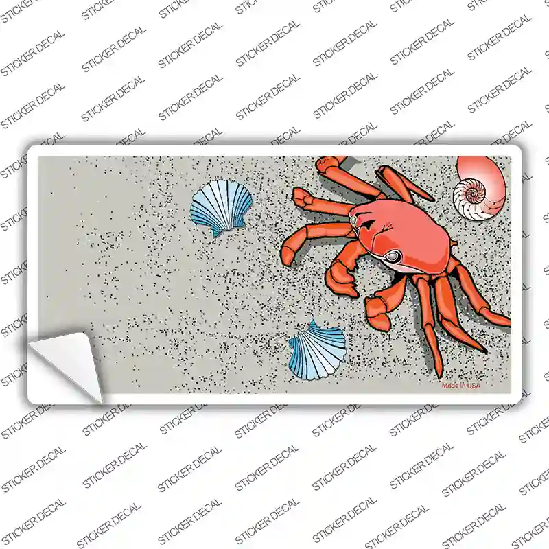 Crab And Seashells Novelty Sticker Decal