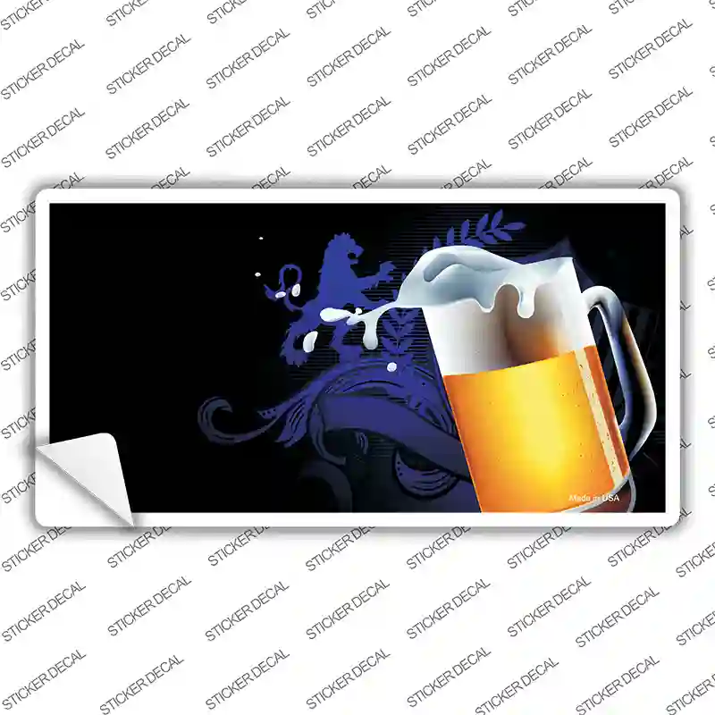 Frothy Beer Mug Offset Novelty Sticker Decal