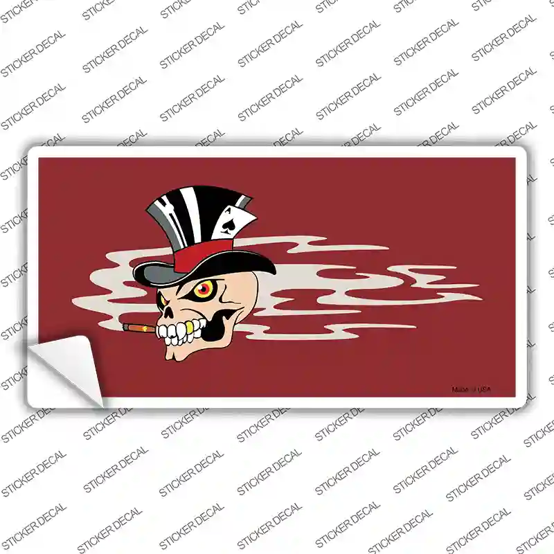 Smokin Joker Top Hat Skull Offset Novelty Sticker Decal