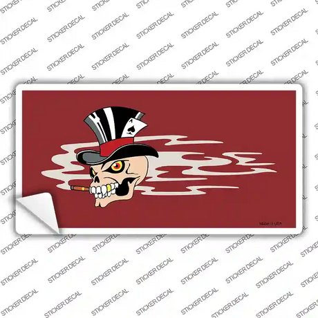 Smokin Joker Top Hat Skull Offset Novelty Sticker Decal