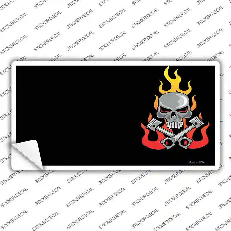 Gear Head Skull Offset Novelty Sticker Decal