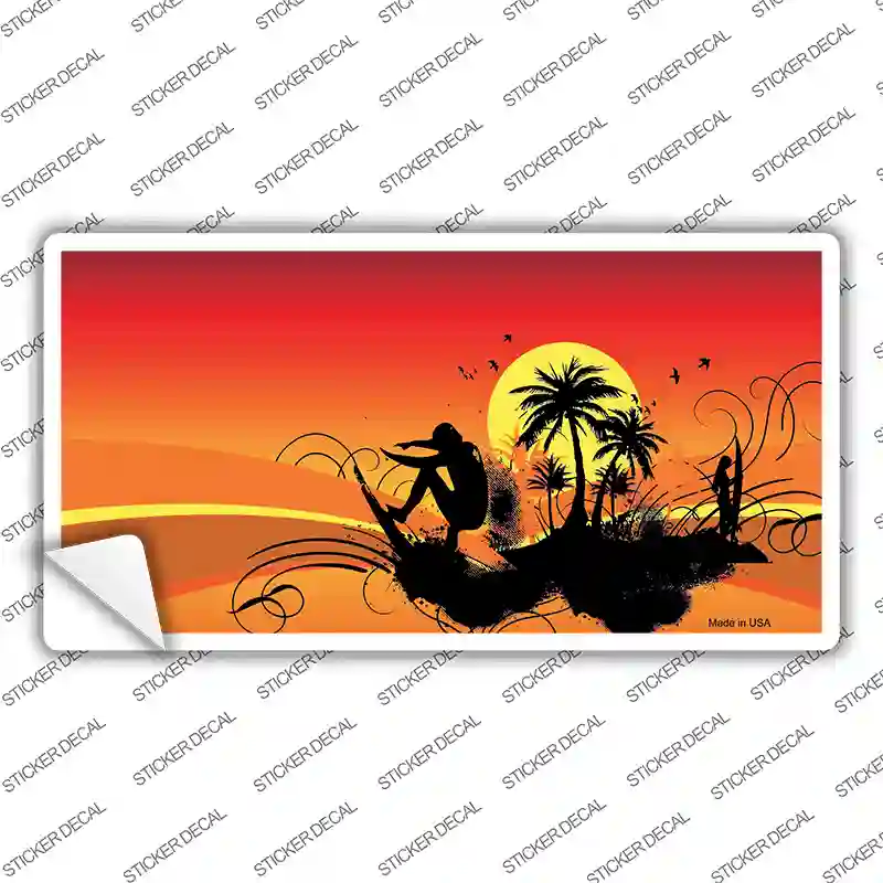 Sunset Surfer Novelty Sticker Decal