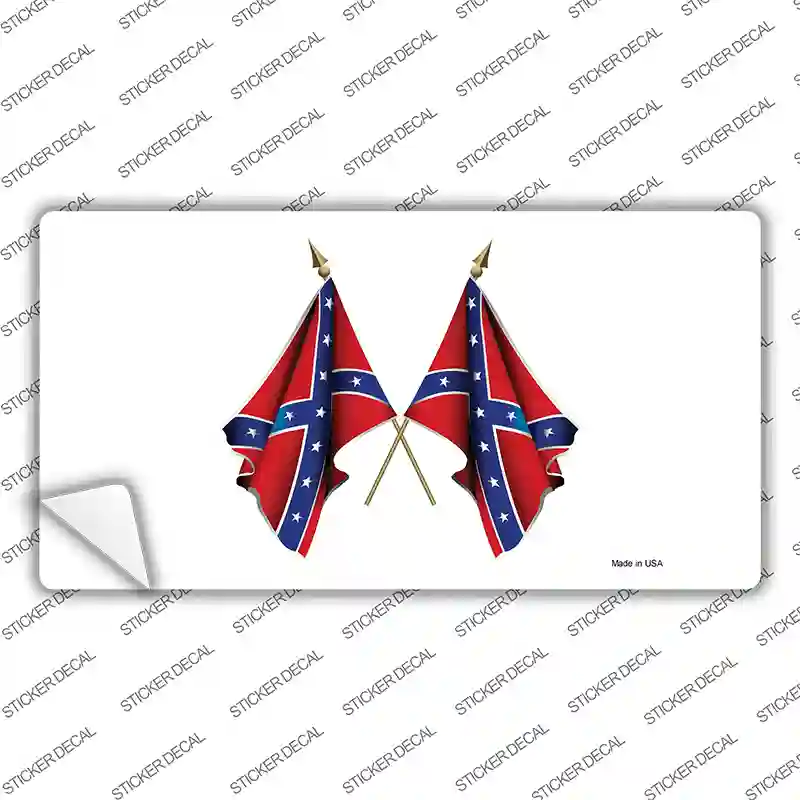 Confederate Crossed Flags Novelty Sticker Decal