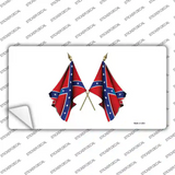 Confederate Crossed Flags Novelty Sticker Decal